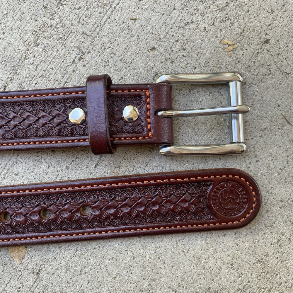 Just In Case Holsters Leather Belt, Handmade Size 40 Heavy Duty USA Thick